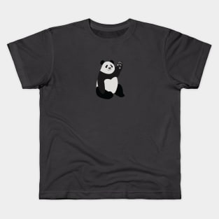 Waving Panda Bear Kids T-Shirt